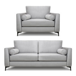 Modern Home Zara 3 Seater And Lovechair Set Silver - thumbnail 1