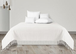 Ehc Waffle Cotton Woven Large Sofa Throw 2 Seater Chair/ Sofa/ Bed 178 X 254 Cm, Ivory - thumbnail 4