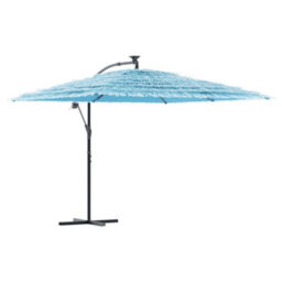 Berkfield Garden Parasol With Steel Pole Blue 290X290X238 Cm - thumbnail 2