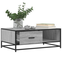 Berkfield Coffee Table Grey Sonoma 90X57X35 Cm Engineered Wood And Metal - thumbnail 4