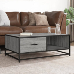 Berkfield Coffee Table Grey Sonoma 90X57X35 Cm Engineered Wood And Metal - thumbnail 1