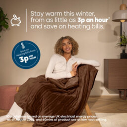 Livivo Heated Electric Over Blanket Chocolate Micro Fleece 160X130Cm W/ 9 Heat Settings Timer Digital Control And Washable Design - thumbnail 2