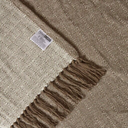 Homescapes Malda Brown & Natural Cotton Throw With Tassels 225 X 360 Cm - thumbnail 4