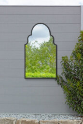 "Mirroroutlet - The Arcus - Black Metal Framed Arched Garden Wall Mirror 41""x 24"" (104 X 61 Cm)" - thumbnail 3