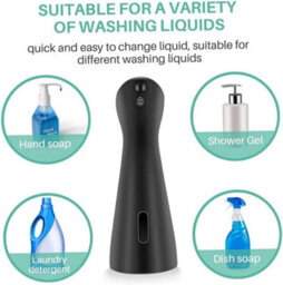 Matte Black Soap Dispenser, Automatic Soap Dispenser With Intelligent Infrared Sensor, Hands-Free Pump, Liquid Soap Dispenser - thumbnail 3