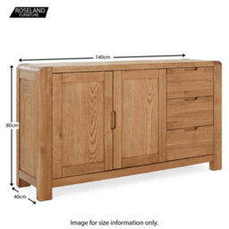 Harvey Large Oak Sideboard - Fully Assembled By Roseland Furniture - thumbnail 9