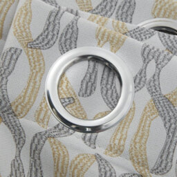 Luxury Living Camb Printed Eyelet Ring Top Curtains Ochre - thumbnail 2