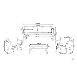 Beliani Garden Lounge Set With Table 5 Seater Vittoria Xl Pe Rattan Off-White - thumbnail 3