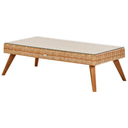 Beliani Garden Lounge Set With Table 5 Seater Vittoria Xl Pe Rattan Off-White - thumbnail 9