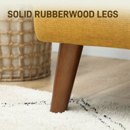 Yellow 2 Seater Sofa Couch With 21Cm Thick Padding And Wood Legs - thumbnail 5