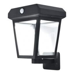 GoodHome Piceo Non-Adjustable Black Solar-Powered Integrated Led Pir With Motion Sensor Square Outdoor Wall Light - thumbnail 2