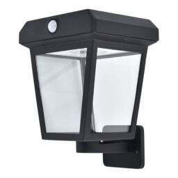 GoodHome Piceo Non-Adjustable Black Solar-Powered Integrated Led Pir With Motion Sensor Square Outdoor Wall Light - thumbnail 3