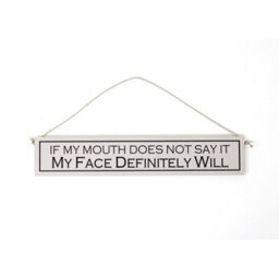 Wit With Wisdom Grey Witty Quote Wooden Hanging Sign -  My Face Will - thumbnail 1