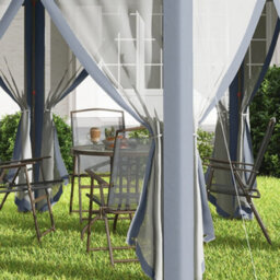 Outsunny 3X4M Hexagon Gazebo W/ Mesh Curtains Outdoor Garden, Grey - thumbnail 9