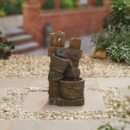 Outdoor Living UK Kelkay Fence Post Pours With Lights Mains Plugin Powered Water Feature - thumbnail 1