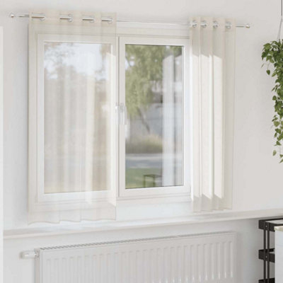 Berkfield Voile Curtains With Grommets 2 Pcs Cream 140X175 Cm - image 1