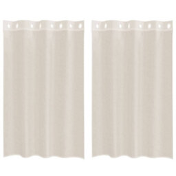Berkfield Voile Curtains With Grommets 2 Pcs Cream 140X175 Cm - thumbnail 2