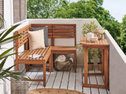 Beliani Garden Bench Treia 110 Cm Acacia Wood Brown - thumbnail 2