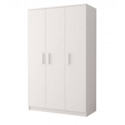 Arte Smyk 19 Elegant White Hinged Wardrobe 1200mm H1930mm D500mm With White Handles - Spacious Storage Solution - thumbnail 1