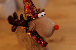 Christmas Reindeer Decoration Festive Sequinned Ornament Xmas Décor 41Cm Plush Soft - thumbnail 8