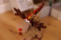 Christmas Reindeer Decoration Festive Sequinned Ornament Xmas Décor 41Cm Plush Soft - thumbnail 9