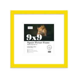 "9X9"" Yellow Picture Frame - 9X9"" Square Frame With 7X7"" Mount For 9X9""/7X7"" Pictures Art Deco Style Thin Edge, 1 Pack" - thumbnail 1