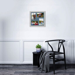 AK Frames 12X12 Light Grey Classic Multi Photo Frame With Pompadour Mount - Holds 4 Apertures (4X) 6X4 Photos - thumbnail 3