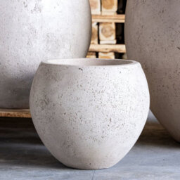 Jōbū Jobu Home - 55Cm Extra Large Sphere Planter For Patio Plants - 82L Orbello - Truffle (Taupe Beige Light Brown) - thumbnail 3