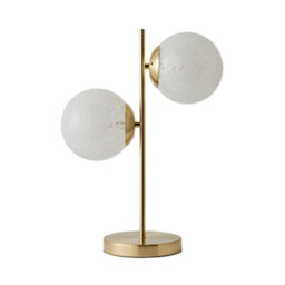 Valuelights Jas Gold 2 Way Table Lamp With White Confetti Glass Globe Shades And Bulbs - thumbnail 8