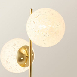 Valuelights Jas Gold 2 Way Table Lamp With White Confetti Glass Globe Shades And Bulbs - thumbnail 5