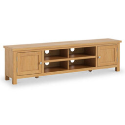 London Oak 180Cm Extra Wide Tv Unit - Fully Assembled By Roseland Furniture