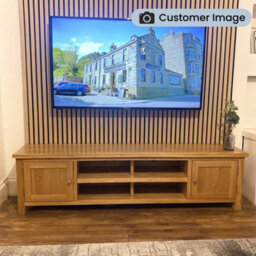 London Oak 180Cm Extra Wide Tv Unit - Fully Assembled By Roseland Furniture - thumbnail 3