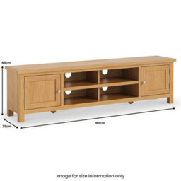 London Oak 180Cm Extra Wide Tv Unit - Fully Assembled By Roseland Furniture - thumbnail 9
