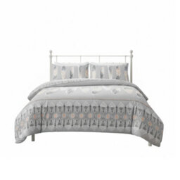 Modern Feather Design Duvet Set Elegant Cozy Bedding For Bedrooms Grey - thumbnail 2