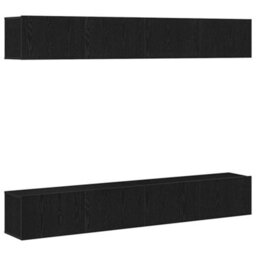 Berkfield 4-Piece Tv Cabinet Set - Wall-Mounted In Black Oak - thumbnail 2