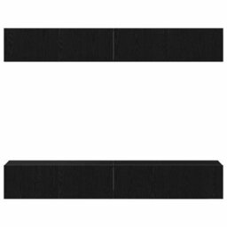 Berkfield 4-Piece Tv Cabinet Set - Wall-Mounted In Black Oak - thumbnail 6
