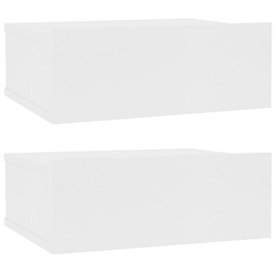Vidaxl Floating Nightstands 2 Pcs White 40X30X15Cm Engineered Wood - image 1