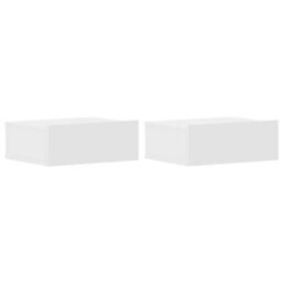 Vidaxl Floating Nightstands 2 Pcs White 40X30X15Cm Engineered Wood - thumbnail 2