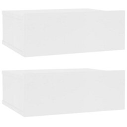Vidaxl Floating Nightstands 2 Pcs White 40X30X15Cm Engineered Wood - thumbnail 1