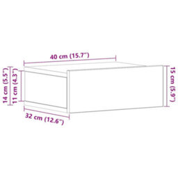 Vidaxl Floating Nightstands 2 Pcs White 40X30X15Cm Engineered Wood - thumbnail 3