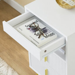 Sobuy Fbt168-W, Bedside Table Bedside Cabinet Nightstand With 3 Drawers And Shelf Side Table,white,w40Xd40Xh63.1 - thumbnail 8