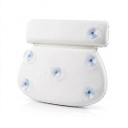 Non Slip Bath Cushion Luxury Padded Bath Pillow Head Neck Back Support Suction Cups White - thumbnail 8