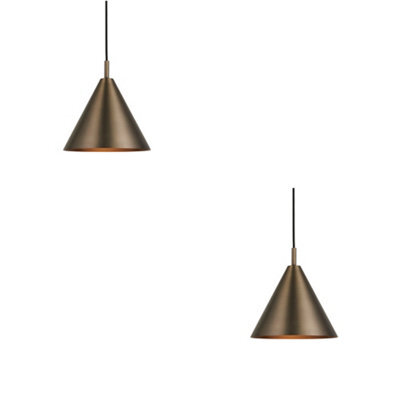 Loops 2 Pack Of Adjustable Antique Bronze Pendant Lights - Stylish Modern Ceiling Fixtures - image 1