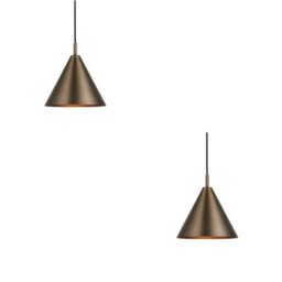 Loops 2 Pack Of Adjustable Antique Bronze Pendant Lights - Stylish Modern Ceiling Fixtures