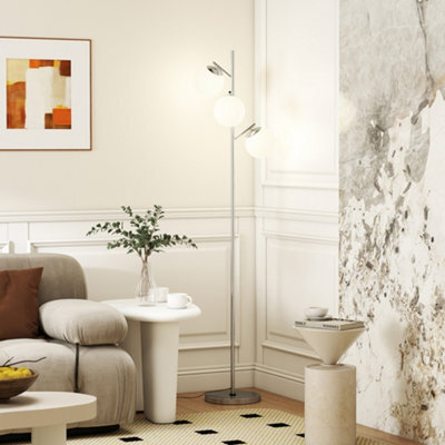 Homcom Modern Tree Floor Lamp With 3 Light, For Living Room Bedroom, Silver - image 1