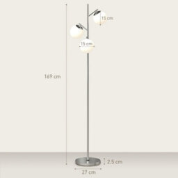 Homcom Modern Tree Floor Lamp With 3 Light, For Living Room Bedroom, Silver - thumbnail 3