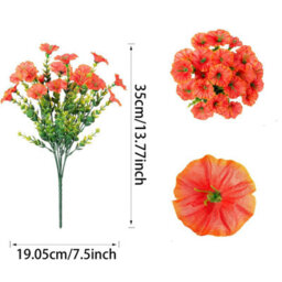 10 Pack Uv - Resistant Artificial Autumn Flowers For Hanging Flower Pots For Home, Kitchen, Garden, Porch, Window - thumbnail 2