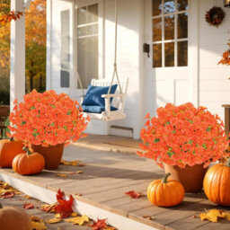 10 Pack Uv - Resistant Artificial Autumn Flowers For Hanging Flower Pots For Home, Kitchen, Garden, Porch, Window - thumbnail 5