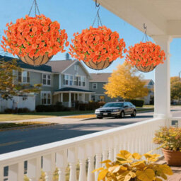10 Pack Uv - Resistant Artificial Autumn Flowers For Hanging Flower Pots For Home, Kitchen, Garden, Porch, Window - thumbnail 4