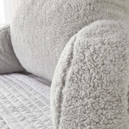 Ohs Teddy Fleece Bed Reading Cushion Pillow With Arms Lumbar Support - thumbnail 3